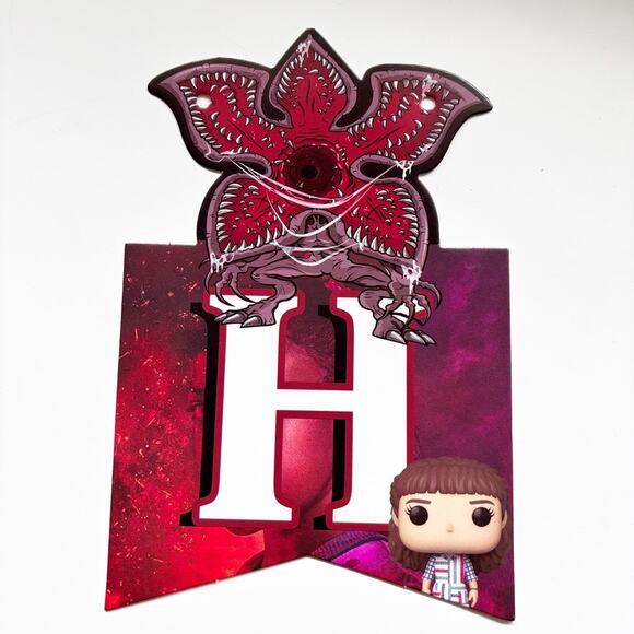Stranger Things Happy Birthday Banner and Funko Pop Birthday Bunting - Picture 6 of 11